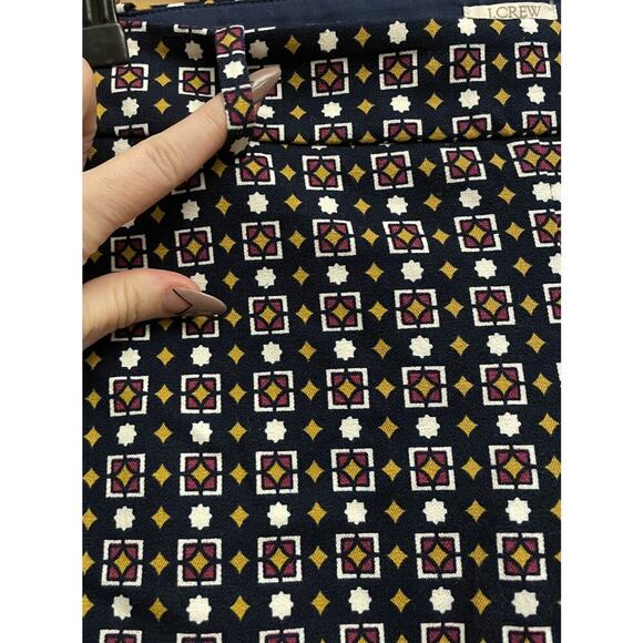 J CREW Pants Womens 6 Stretch Printed Cropped Straight Leg Chino Ladies - Picture 3 of 9